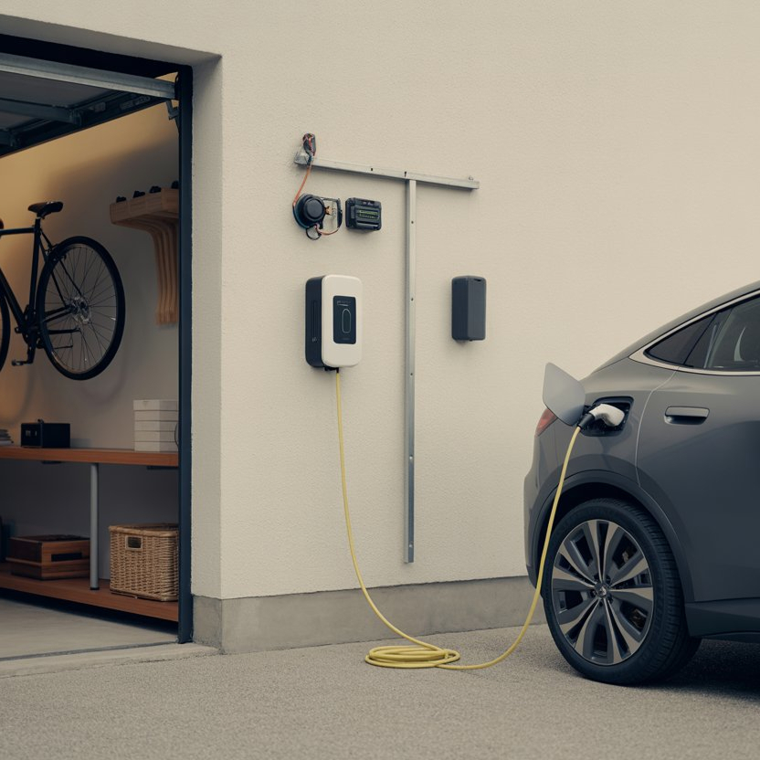 Imagen de una instalación eléctrica en una obra nueva